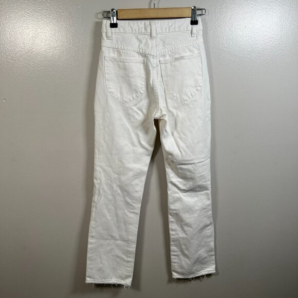 Rolla's Original High Rise Straight Jeans Size 23 White Distressed Denim - Picture 3 of 12